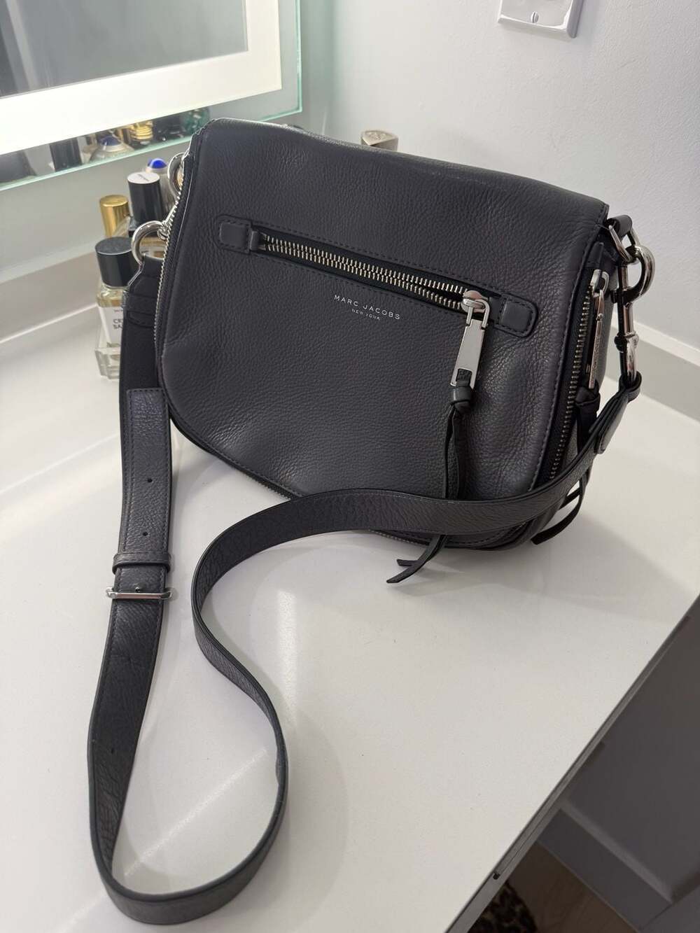 Marc Jacobs Recruit Nomad Saddle Pebbled Leather Crossbody Bag